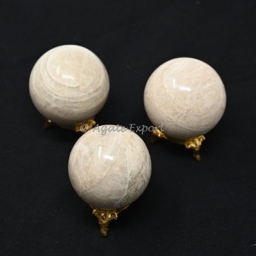 Cream Moonstone Spheres Cream Moonstone Spheres