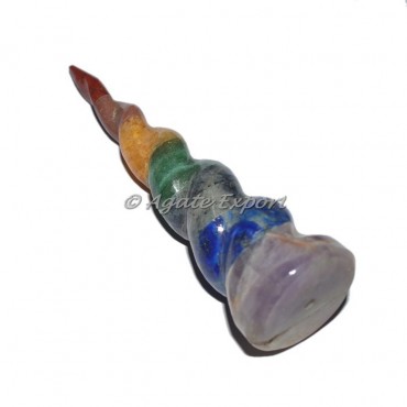 7 Chakra Bonded Spiral Cone