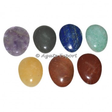 Flat Egg Shape Seven Chakra Set