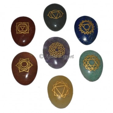 Engraved 7 Chakra Eggs Shape Set