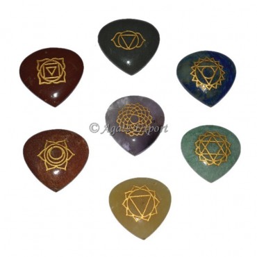 Heart Engraved Seven Chakra Set