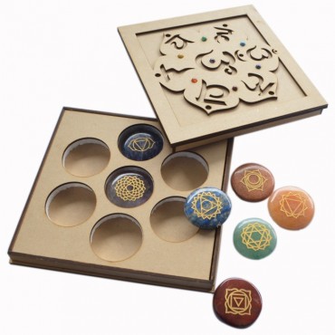 7 Chakra Symbol With 7 Chakra Stones Gift Box