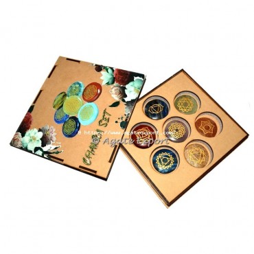 7 Chakra Engraved Disc Set with Colour Printed Box