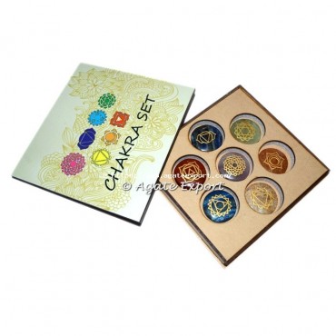 Engraved 7 Chakra Set with 3D Effect Printed Box