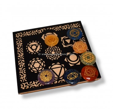 7 Chakra Engraved Stone With Chakra Box