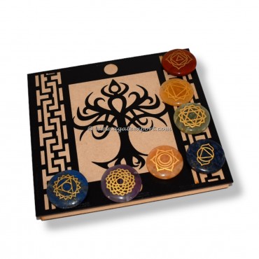 Tree of life Box With Engraved 7 Chakra Stone