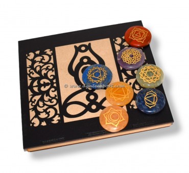 Healing Crystals Engraved Chakra Set With Buddha Box