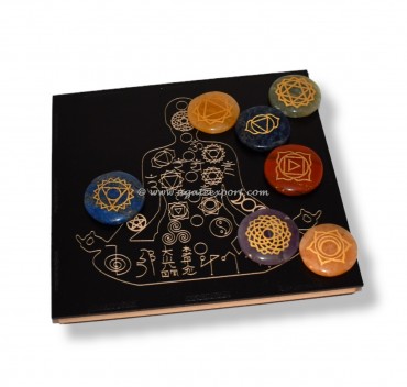 Buddha Printed Box With Chakra Stones