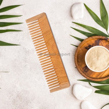 Wide Tooth Neem Wood Comb