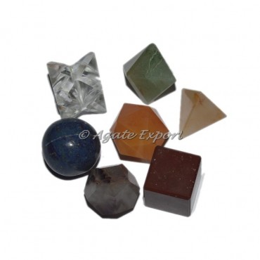 7 Chakra Carved Sacred Geometry Set