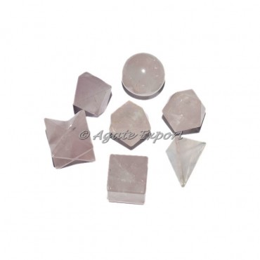 Rose Quartz Geometry Set With Square Gift Box
