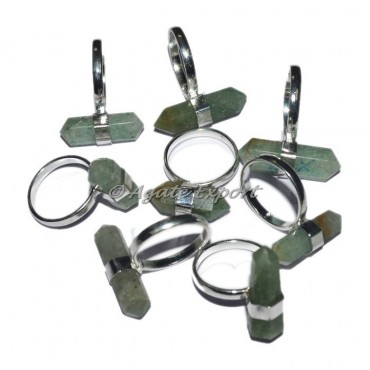 Green Aventurine Double Terminated Point Ring