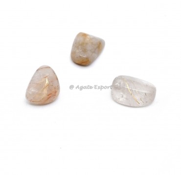 Golden Rutile Quartz Tumbled Stones