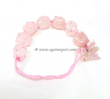 Rose Quartz Tumbled Stones for Car Hanging and Door Hanging