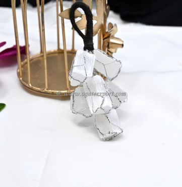 Raw Selenite Tumbled Hanging for Home And Door