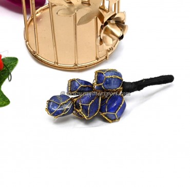 Lapis Lazuli Gold Wired Tumbled Hanging for Home And Door