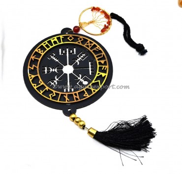 Runic Symbol With Tree Of Life Hanging For Home And Car Decor