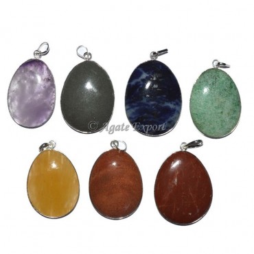 7 Chakra Eggs Shape Pendant Set