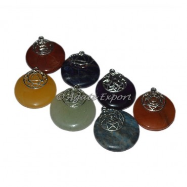 7 Chakra Disc Engraved Pendants Sets