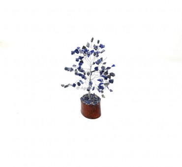 Lapis Lazuli 100 Chips Silver Wire Tree