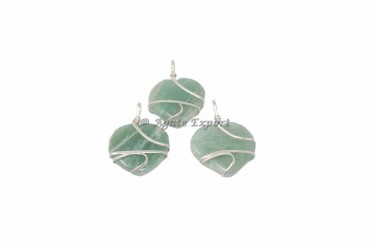 Amazonite Heart Wire Wrap Pendant