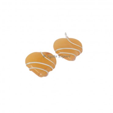 Golden Quartz Heart Wire Wrap Pendant